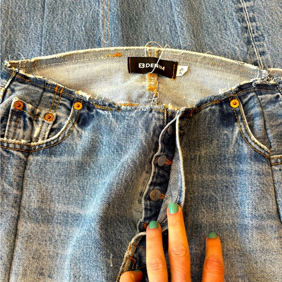 Vintage EB Denim Robi frayed denim midi skirt sz 25 NWT $450 - Picture 14 of 16